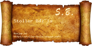 Stoller Béla névjegykártya